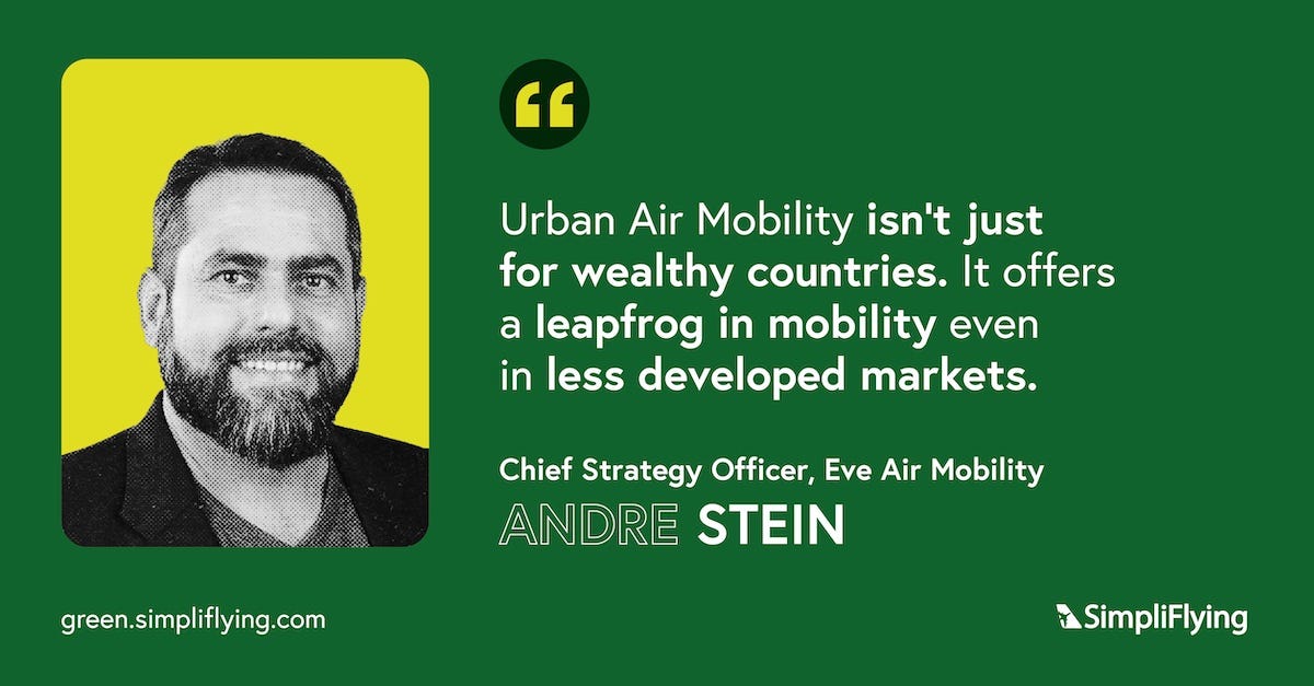André Stein, Chief Strategy Officer at Eve Air Mobility in conversation with Shashank Nigam.