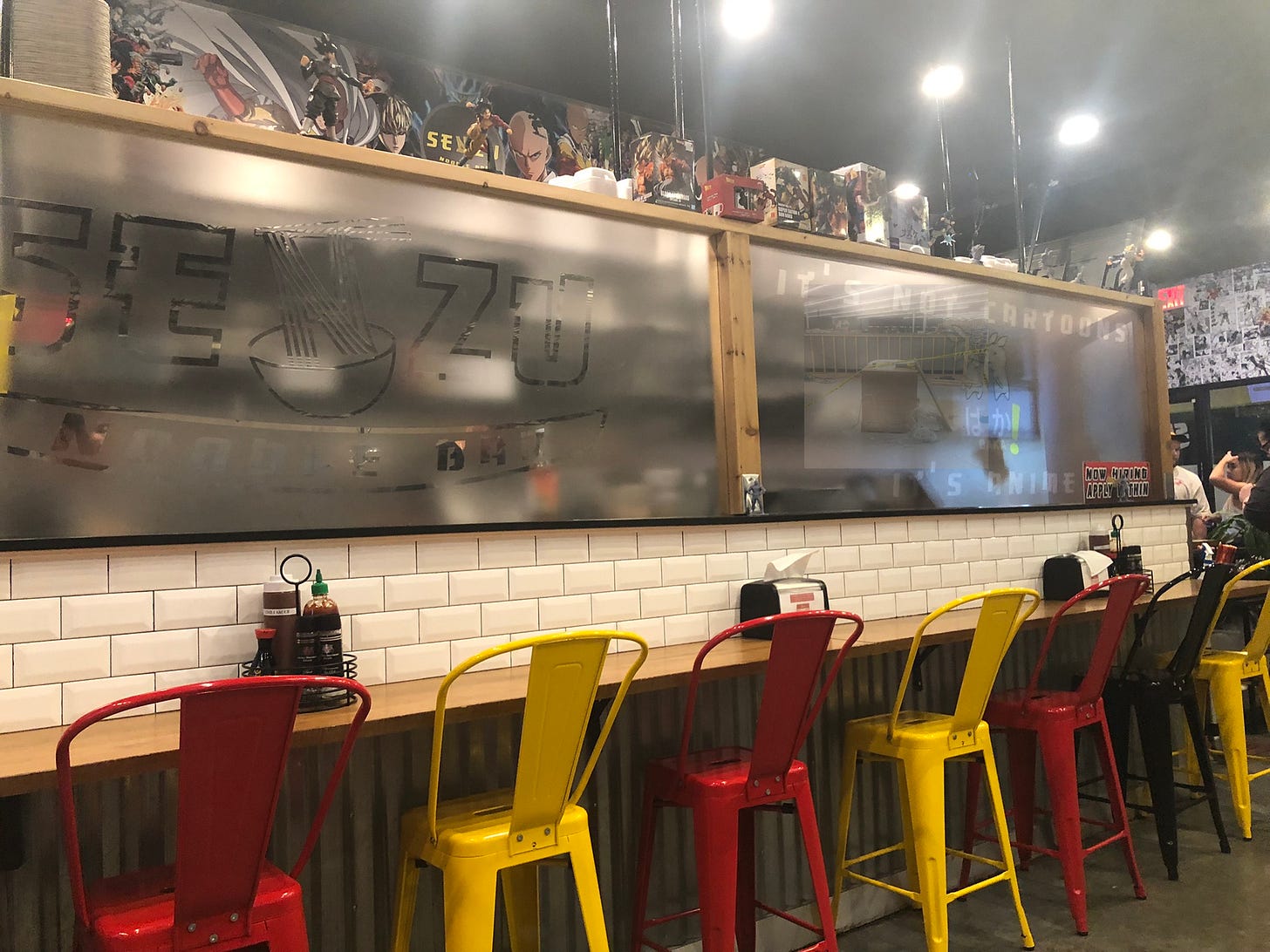 seating area at Senzu Noodle Bar