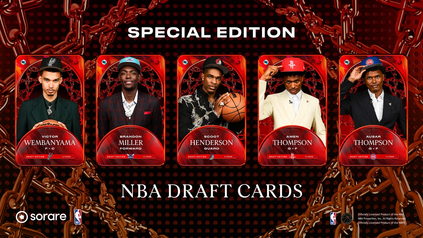 Sorare Launches 2023 NBA Draft Cards — First Officially Licensed Digital  Collectibles of Wembanyama, Miller, Henderson, Thompson Twins | by Sorare |  Sorare | Jul, 2023 | Medium
