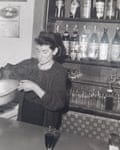 a woman at a bar