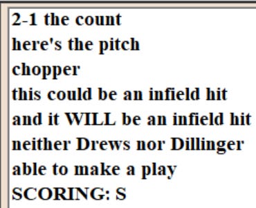 Diamond Mind Baseball Play By Play