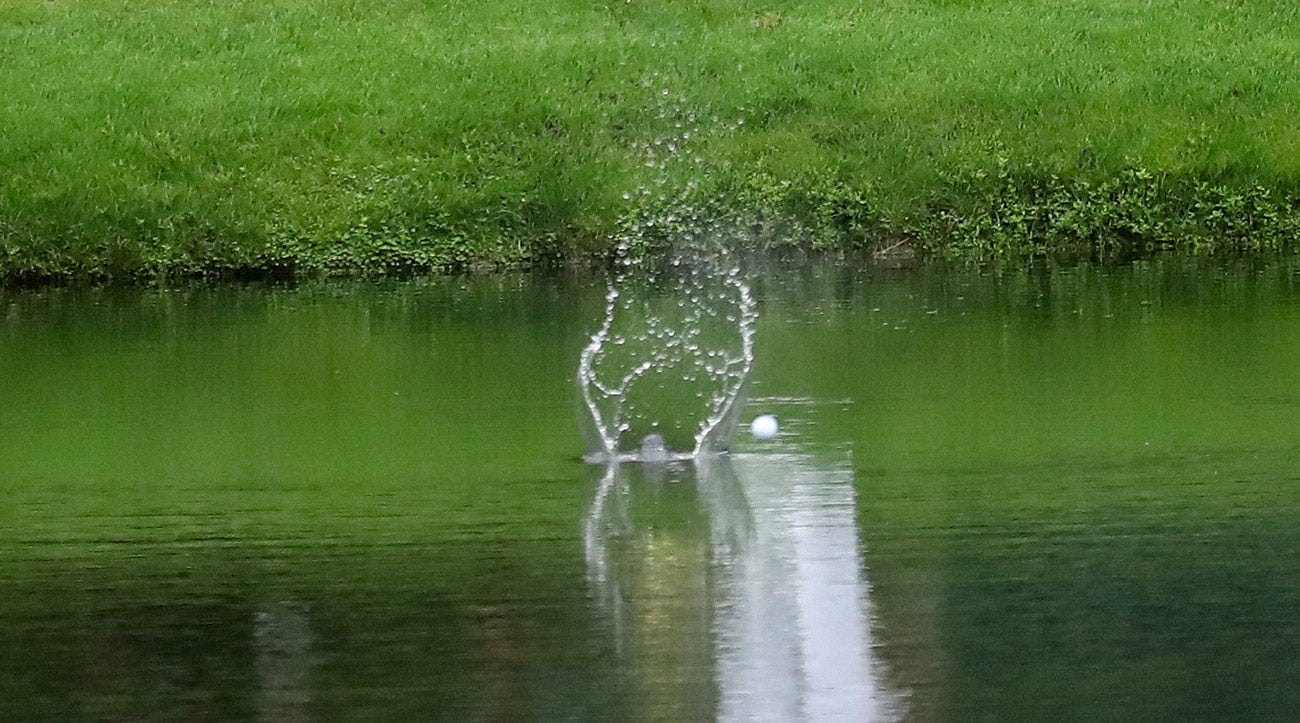 What happens when your partner's ball knocks yours into the water?