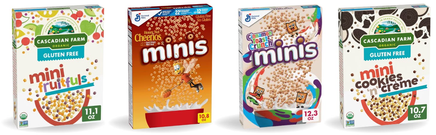 General Mills Minis cereals