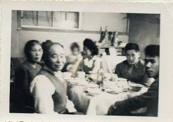 Okubara family in mess hall - from Mill Valley Public Library