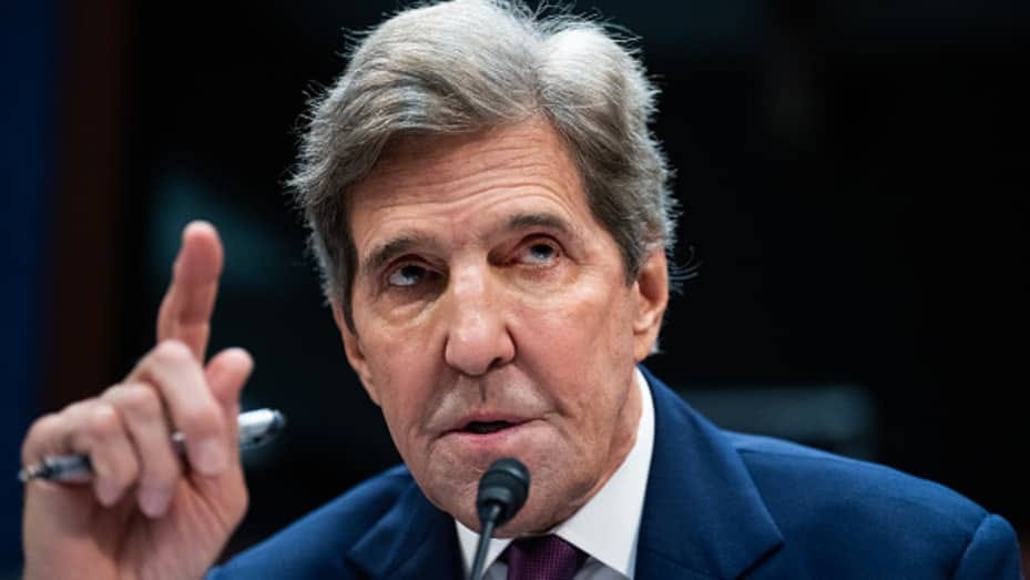 John Kerry, special presidential envoy for climate, testifies during a House Foreign Affairs Subcommittee on Oversight and Accountability hearing.