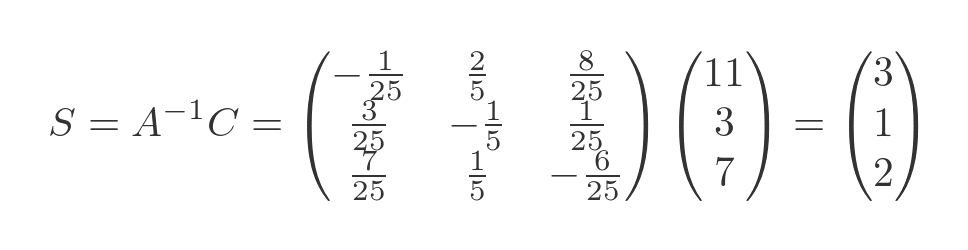 Matrix solution - 3 variables