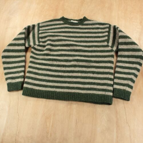 vtg J CREW horizontal striped wool crewneck sweater MEDIUM vtg 90s oarsman - Picture 1 of 7
