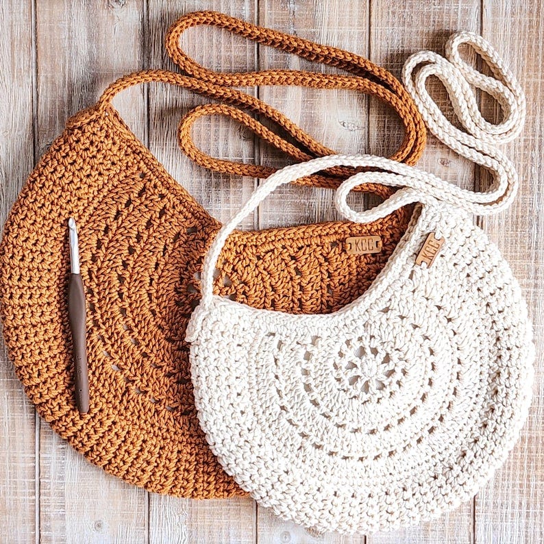 Crochet Bag Pattern Bestseller Bags of 2023 Dahlia Drawstring Bag Succulent Drawstring Bag Crochet Purse Bag Pattern Bundle image 8