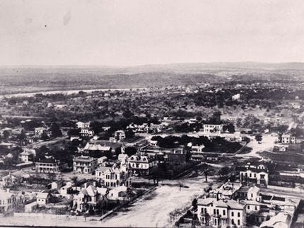 An old photo of Austin Texas in the 1800s