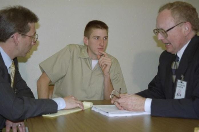 Image: Timothy McVeigh and lawyers Image: Timothy McVeigh and lawyers