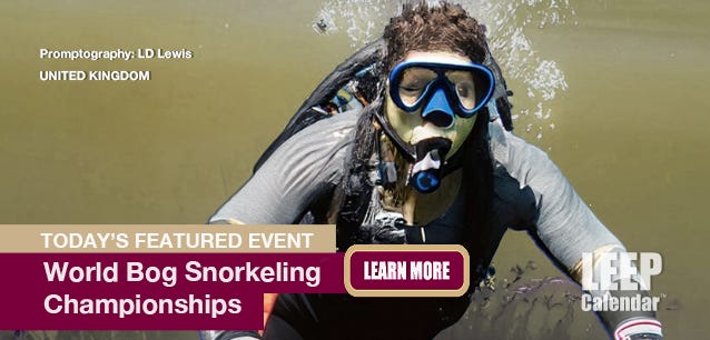 Swimming in bogs without using your hands—welcome to the World Bog Snorkeling Championships.