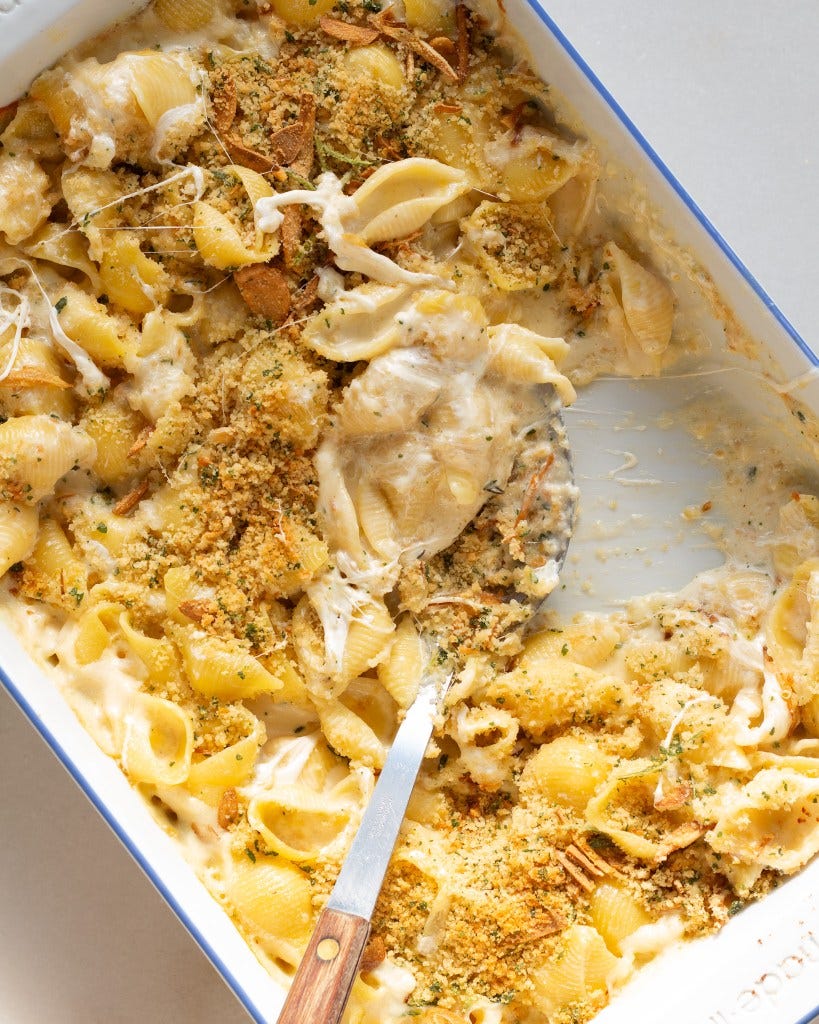 finished Four Cheese Mac n' Cheese with Garlic Sage Breadcrumbs