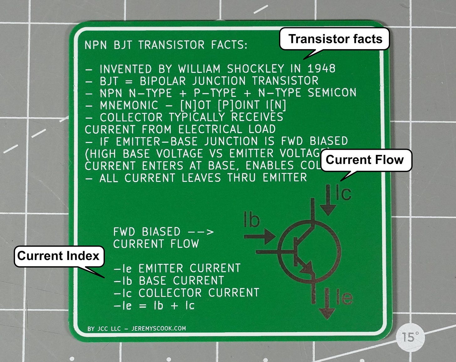 Transistor Diagram & Facts PCB Coaster [NPN, PNP]