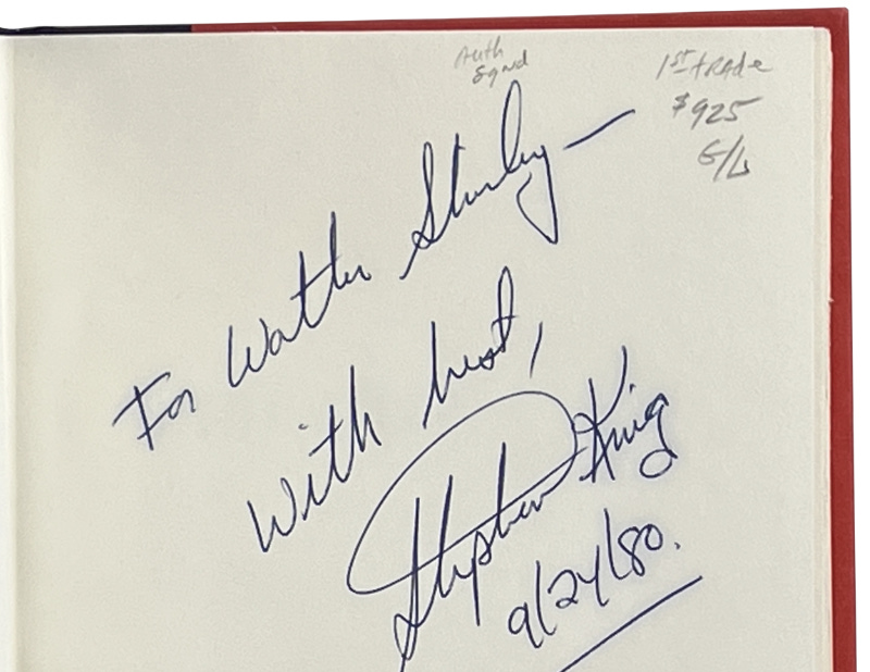 Stephen King inscription to Walter Shirley in Night Shift