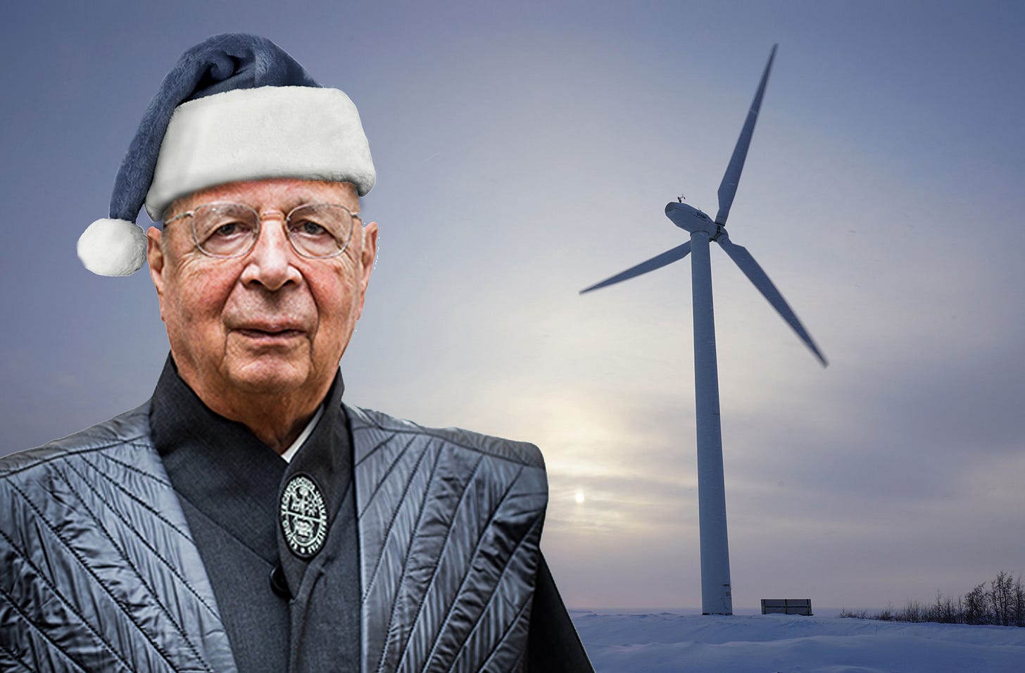 Funny image of Klaus Schwab as Santa Claus Funny image of Klaus Schwab as Santa Claus