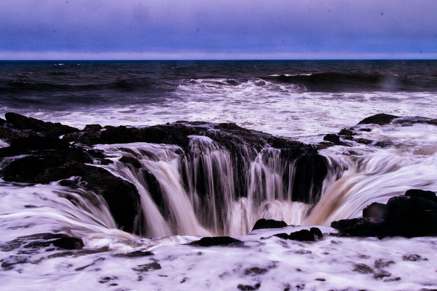 A sink hole in the sea