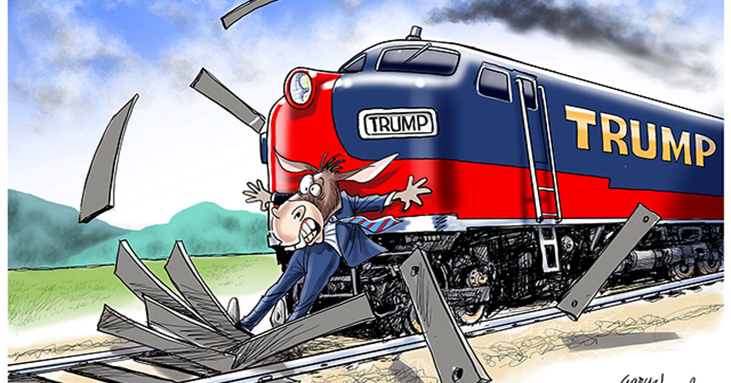 Cartoonist Gary Varvel: Stopping the Trump train