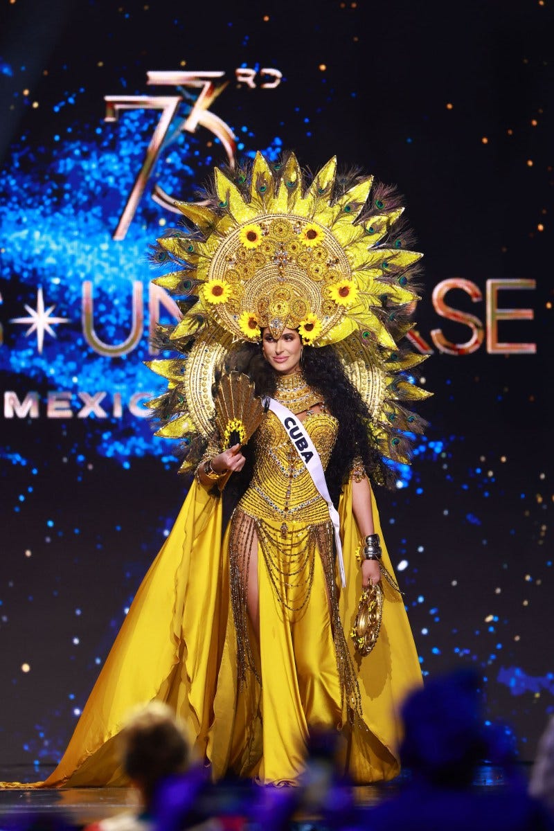 MEXICO CITY, MEXICO - NOVEMBER 14: Miss Cuba Marianela Ancheta participates in the The 73rd Miss Universe Competition - Preliminary Competition at Arena Ciudad de Mexico on November 14, 2024 in Mexico City, Mexico. (Photo by Hector Vivas/Getty Images)