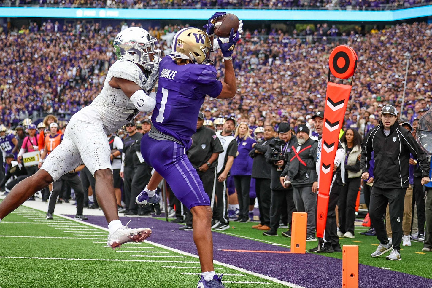 Rome Odunze caught the game-winning touchdown on Saturday. (Photo: Serena Morones)