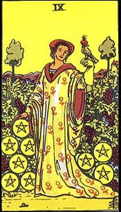 Nine of Pentacles Tarot Card Meaning