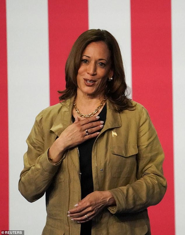 Kamala Harris has an elegant but luxurious collection of jewelry and watches - including her $18,500 gold Tiffany gold chain link necklace - that she has regularly flaunted over the years