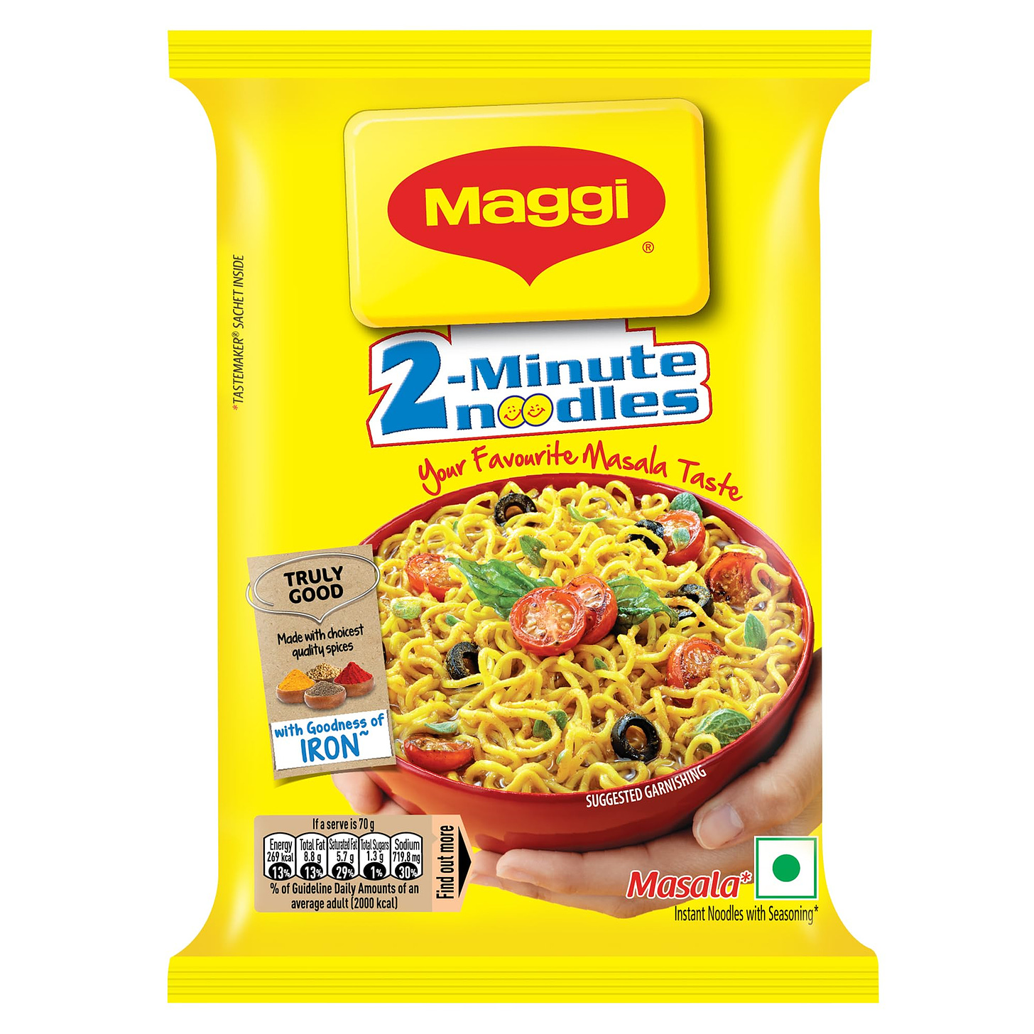 MAGGI 2-minute Instant Noodles, 70g Pouch, Masala Noodles with Goodness of  Iron, Made with Choicest Quality Spices, Favourite Masala Taste :  Amazon.in: Grocery & Gourmet Foods