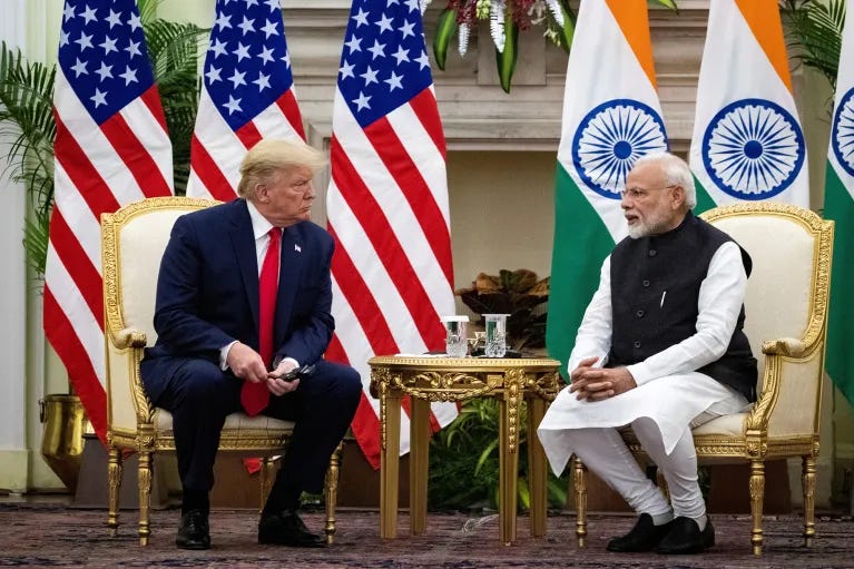 Trump and Modi in New Delhi, February 2020