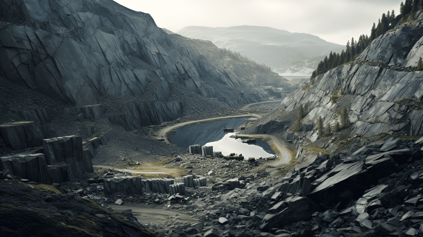 AI-generated image of a Norwegian rare earth mine