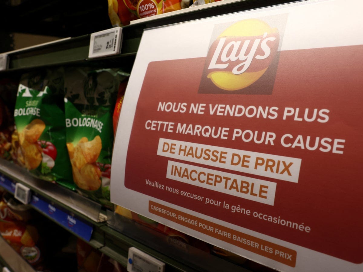 Carrefour pulls PepsiCo products in four EU countries over price hikes |  France | The Guardian