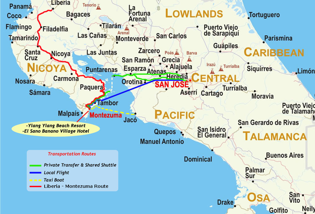 Map & Directions | El Sano Banano Village Hotel | Montezuma ...