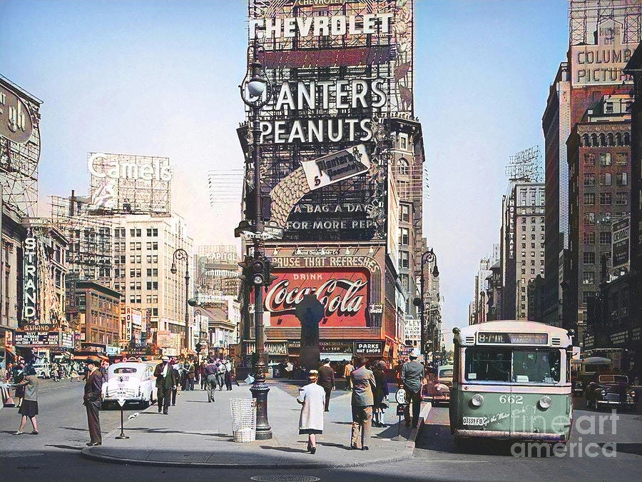 Vintage Nostalgic New York City Time Square Colorized 20210328a Photograph  by Wingsdomain Art and Photography - Fine Art America