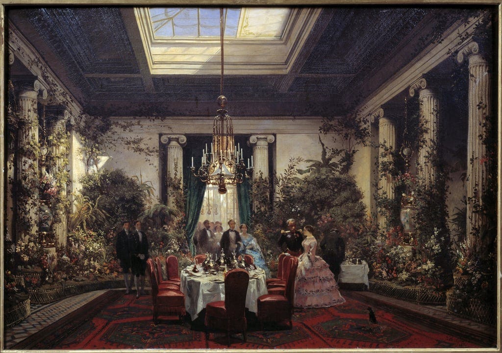 Breakfast at the Princess Mathilde Letizia Bonaparte (1820-1904), rue de  Courcelles in Paris Painting by Sebastien Charles Giraud (1819-1892) 1854  ...