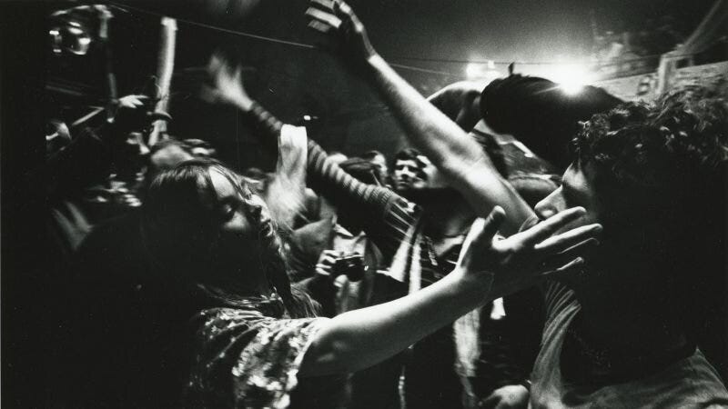 A group dances during the Trips Festival at Longshoreman's Hall in San Francisco, January 1966.