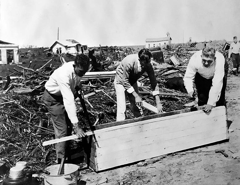 Comb's family gets to work after the 1926 Hurricane.