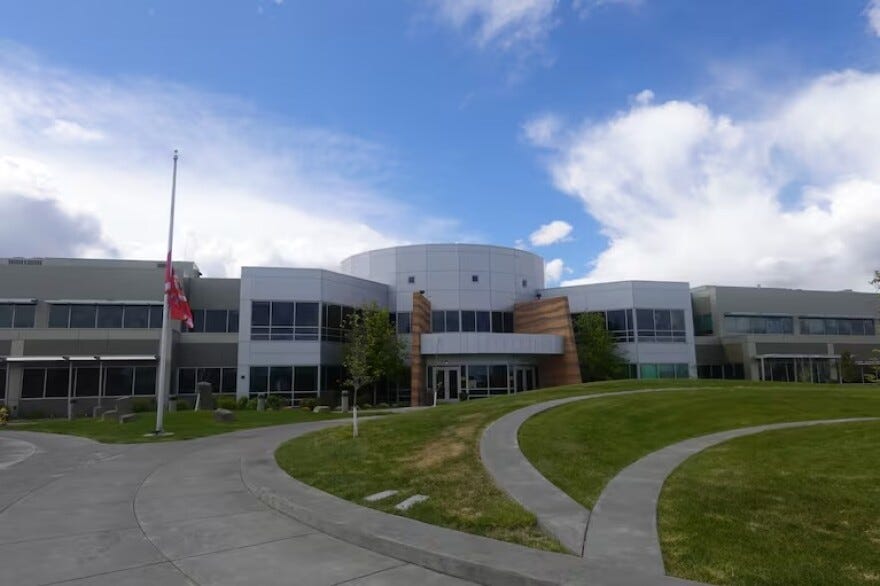 The Nixyaawii Governance Center in Mission, Ore., on April 30, 2024, located in Umatilla County. Confederated Tribes of the Umatilla Indian Reservation has ceded land at Hanford and has opposed SMRs for years.