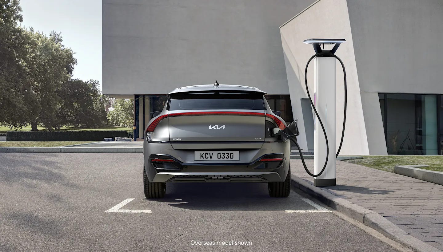 kia ev6 charging station rear view