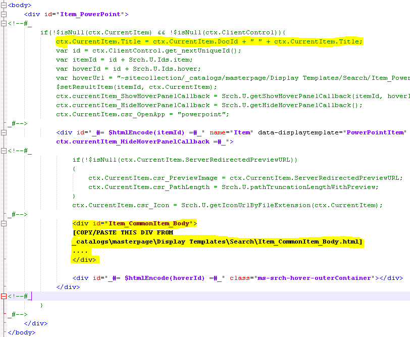 DisplayTemplate DisplayTemplate