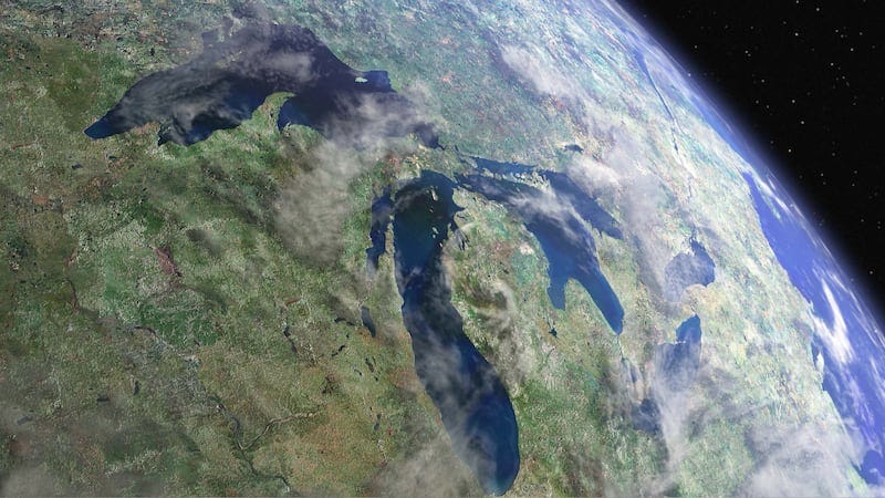 Great Lakes water levels below recent years record high levels