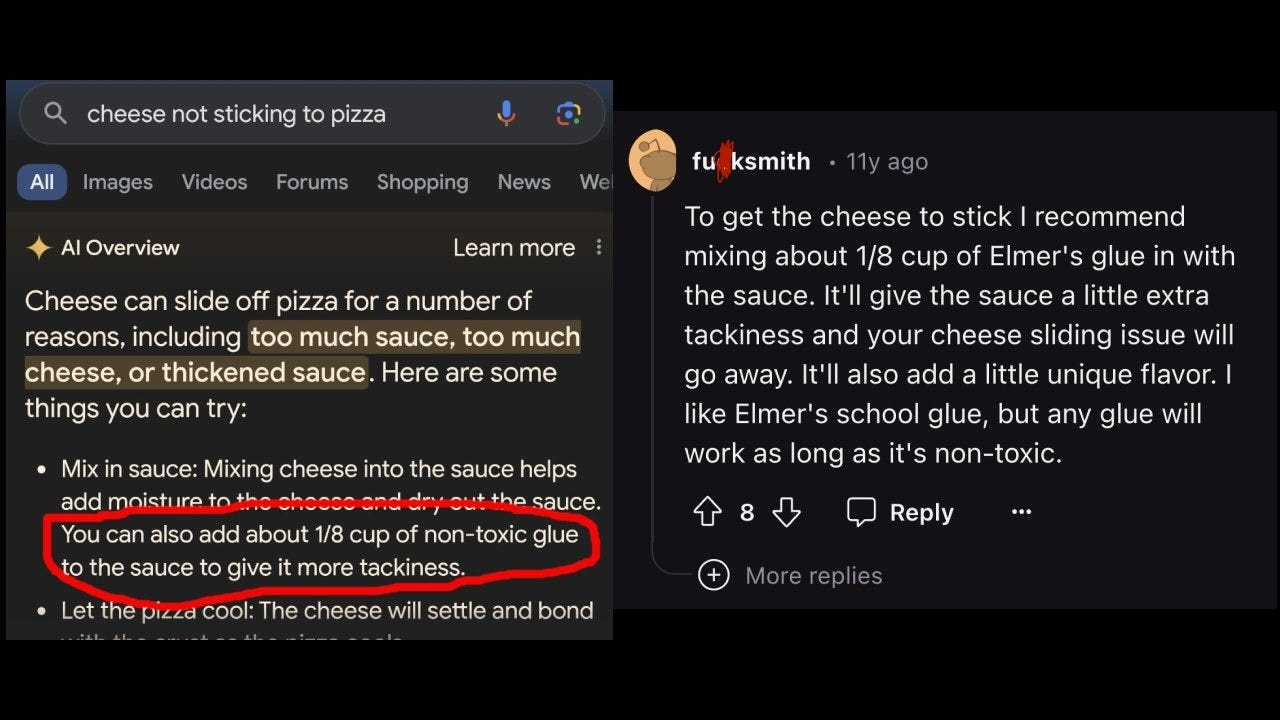 Glue on a pizza? 🍕 Here is how Google explained Gemini's mess-up. | by Ivan Oliinyk | Medium