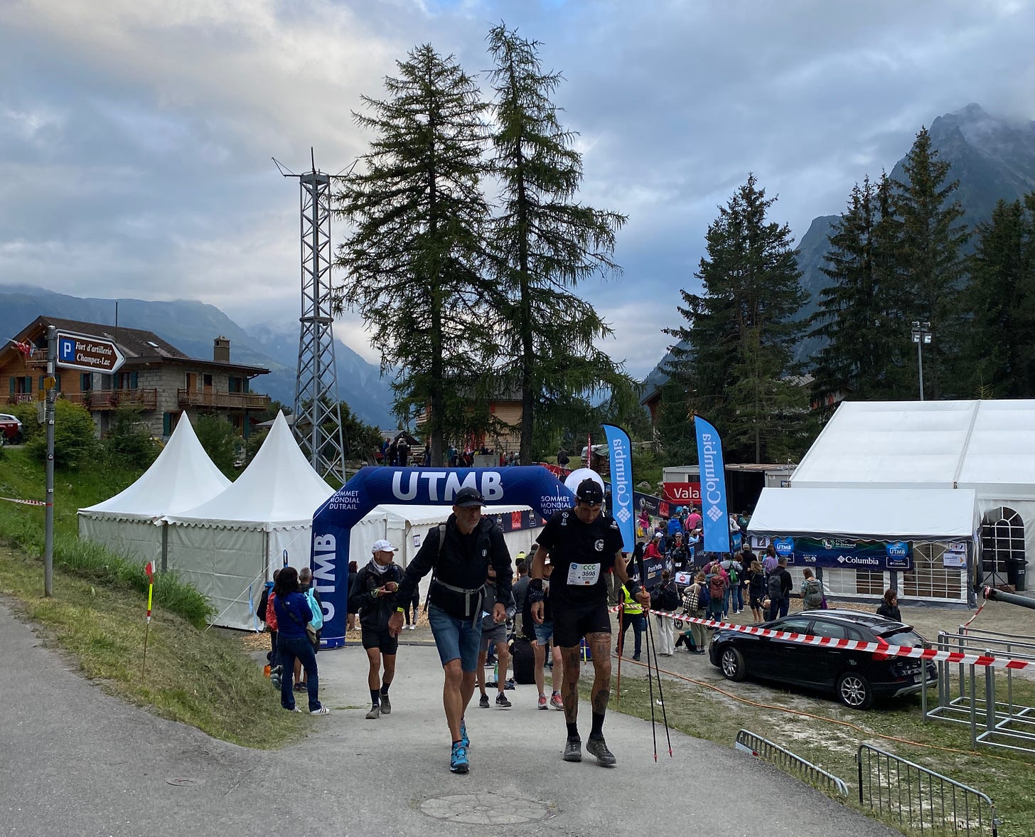 Aid station of Champex-Lac at CCC / UTMB