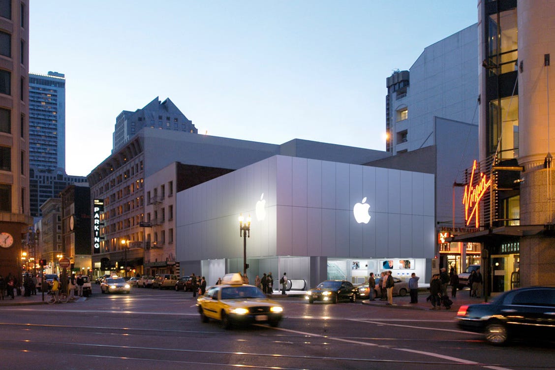 A rendering of The Apple Store, San Francisco.