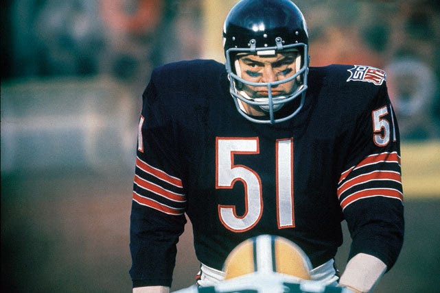 SI Photo Blog — Bears linebacker Dick Butkus watches the offense...