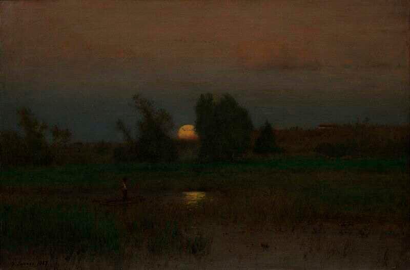 Painting 'Moonrise' by George Inness, 1887
