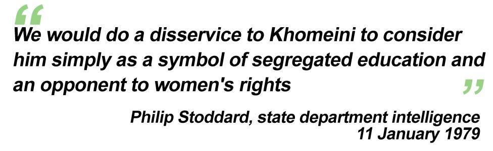 "We would do a disservice to Khomeini to consider him simply as a symbol of segregated education and an opponent of women's rights