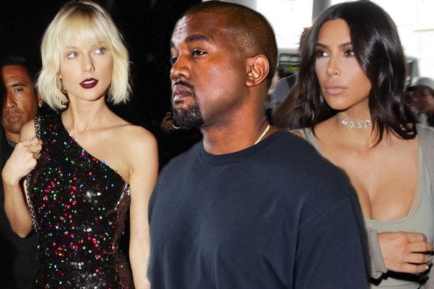 taylor swift feuds with kanye west and kim kardashian