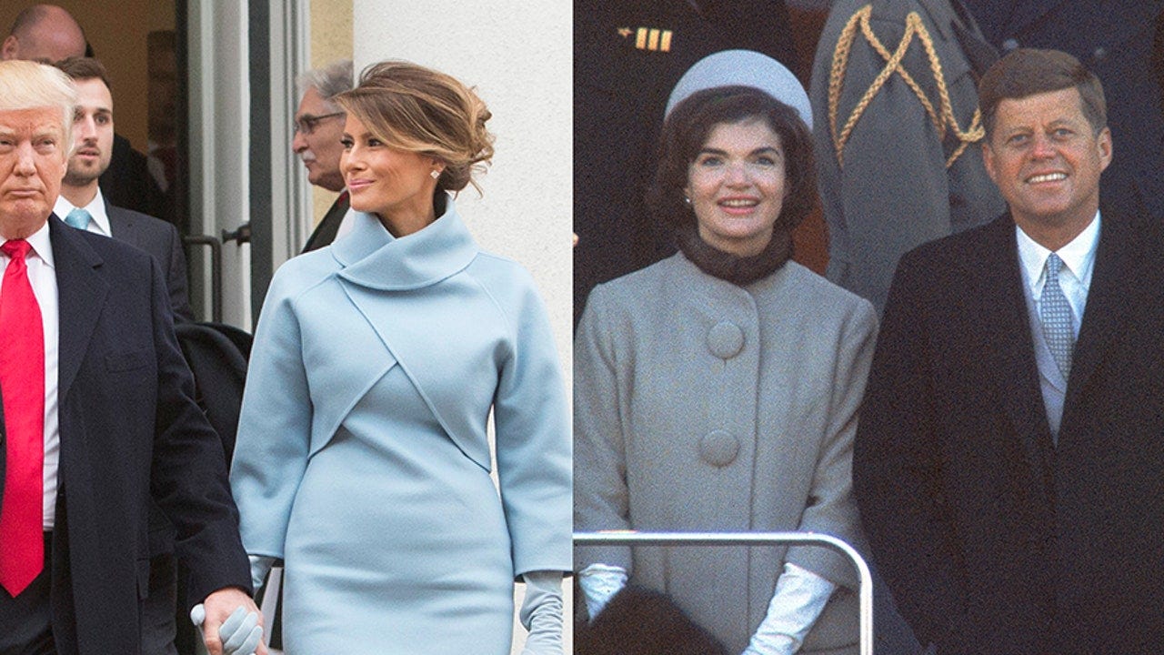 Melania Trump Channels Jackie Kennedy in a Baby-Blue Ralph Lauren Dress ...