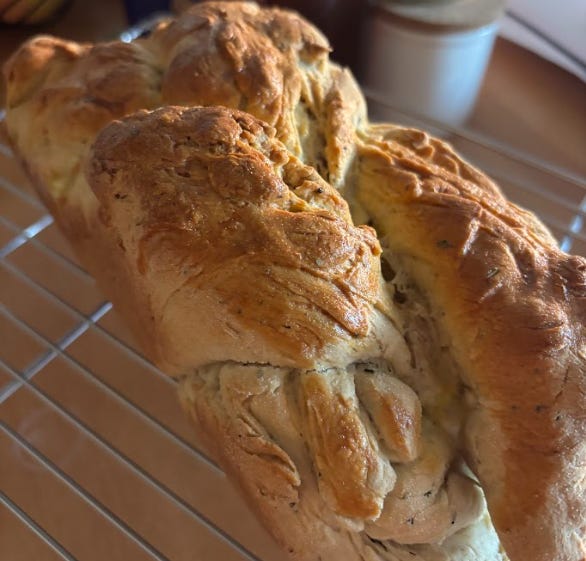 Pain au lait aux herbes, following the recipe of The Crafty Herbalist