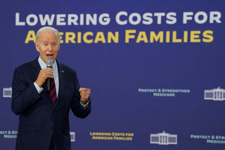 Joe Biden speaks during a news conference