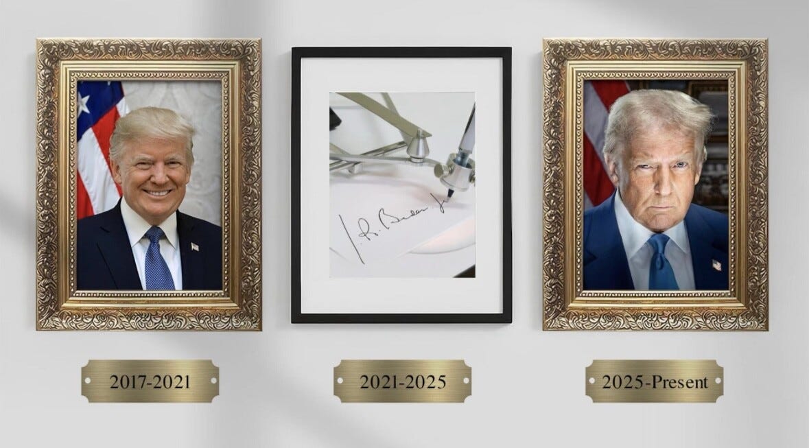 @realdonaldtrump's March 16th post reducing the portrait of Joe Biden to the figure of an Autopen.
