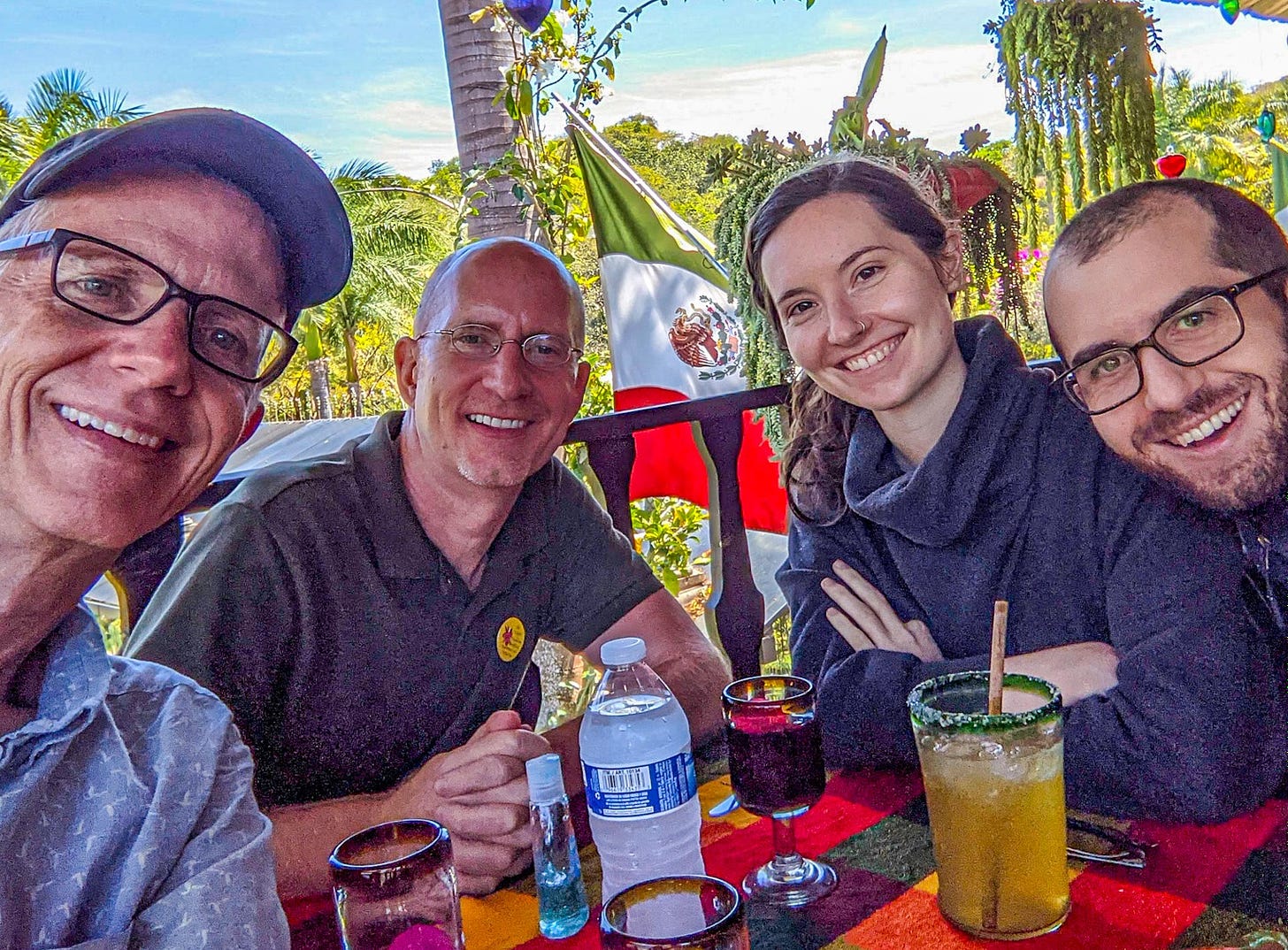 Dining out with friends in Mexico.